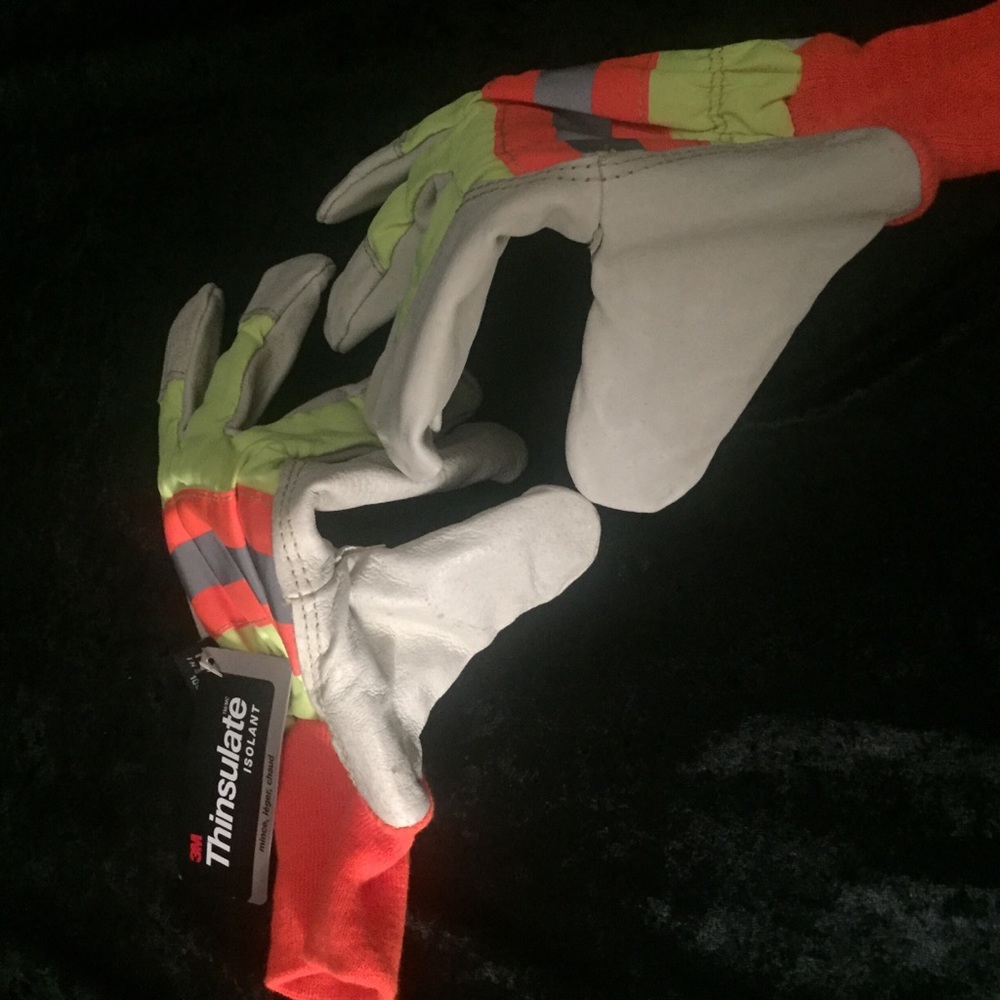 3M Leather XL Thinsulate Reflective Work Gloves NWT